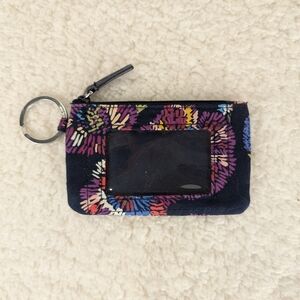 Vera Bradley Black and Purple Wallet with Keyring